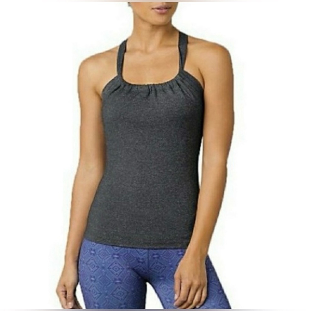PRANA Quinn Chakra Tank Top Charcoal Heather Gray Size Small